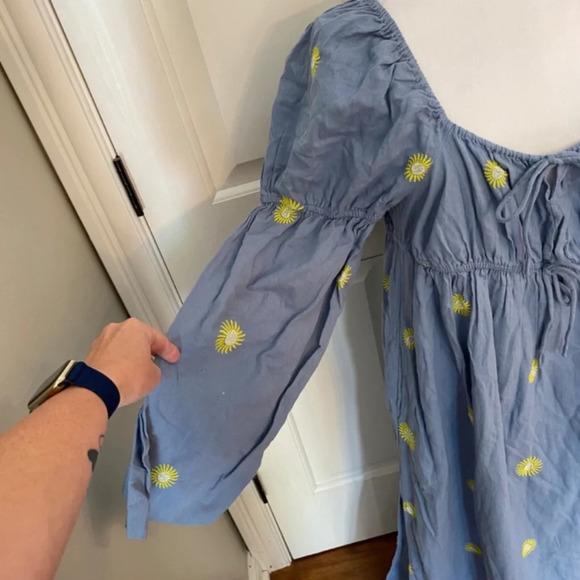 New! Free People Emory Embroidered Sun Midi Dress blue nwot 27068 - Picture 6 of 14